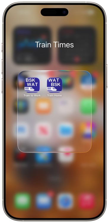 Train times app shortcuts